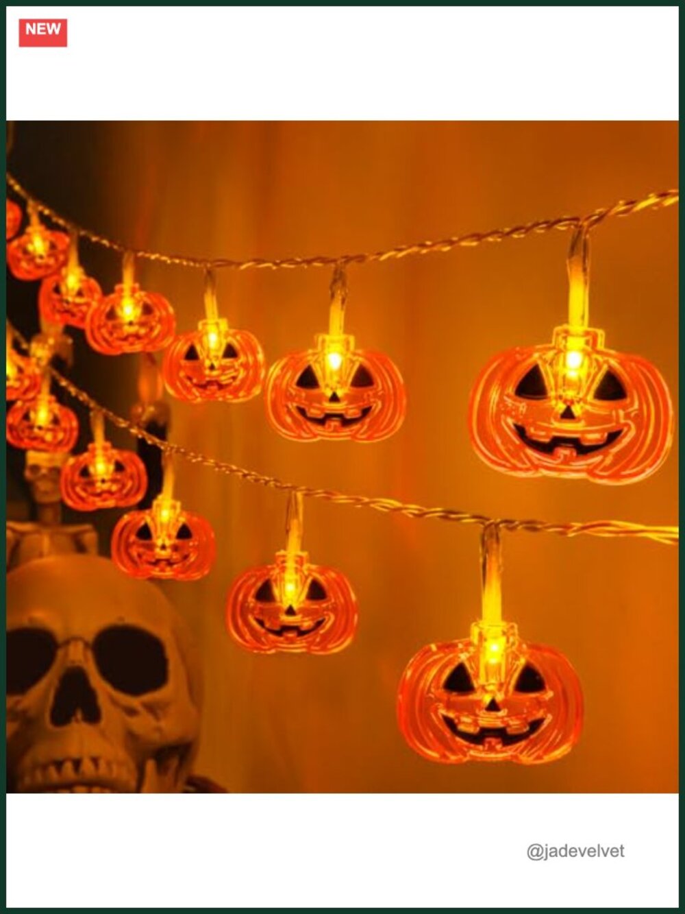 Halloween Pumpkin Lights 10FT 20 LED Battery Operated with Timer 8 Modes Indoor